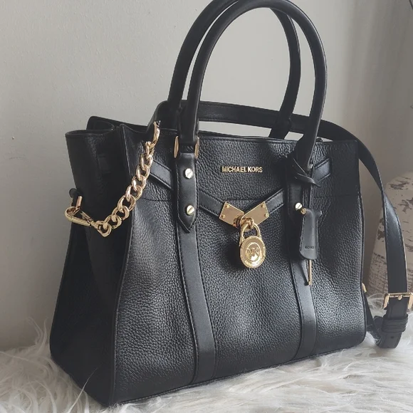 Michael Kors Black Satchel with Gold Hardware - Picture 3 of 13